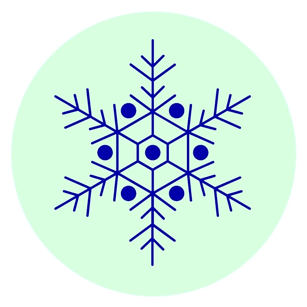 30 STICKERS - 2” ROUND - SNOWFLAKE